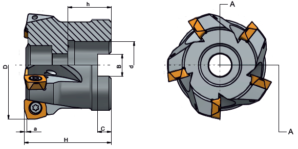 R65X.21-100XD10 nástrčná fréza